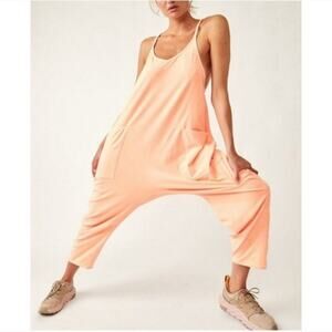 Free People Movement Hot Shot Onesie Sz L Lounge Yoga READ Melon